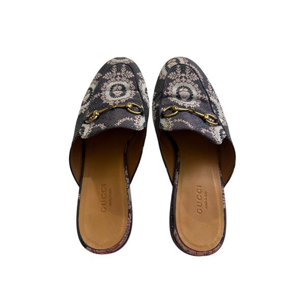 Gucci Princetown Brocade Horsebit Mules Sz 38 - Picture 9 of 11